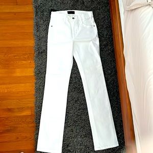 High rise white straight leg jeans, Size 26.